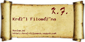 Král Filoména névjegykártya